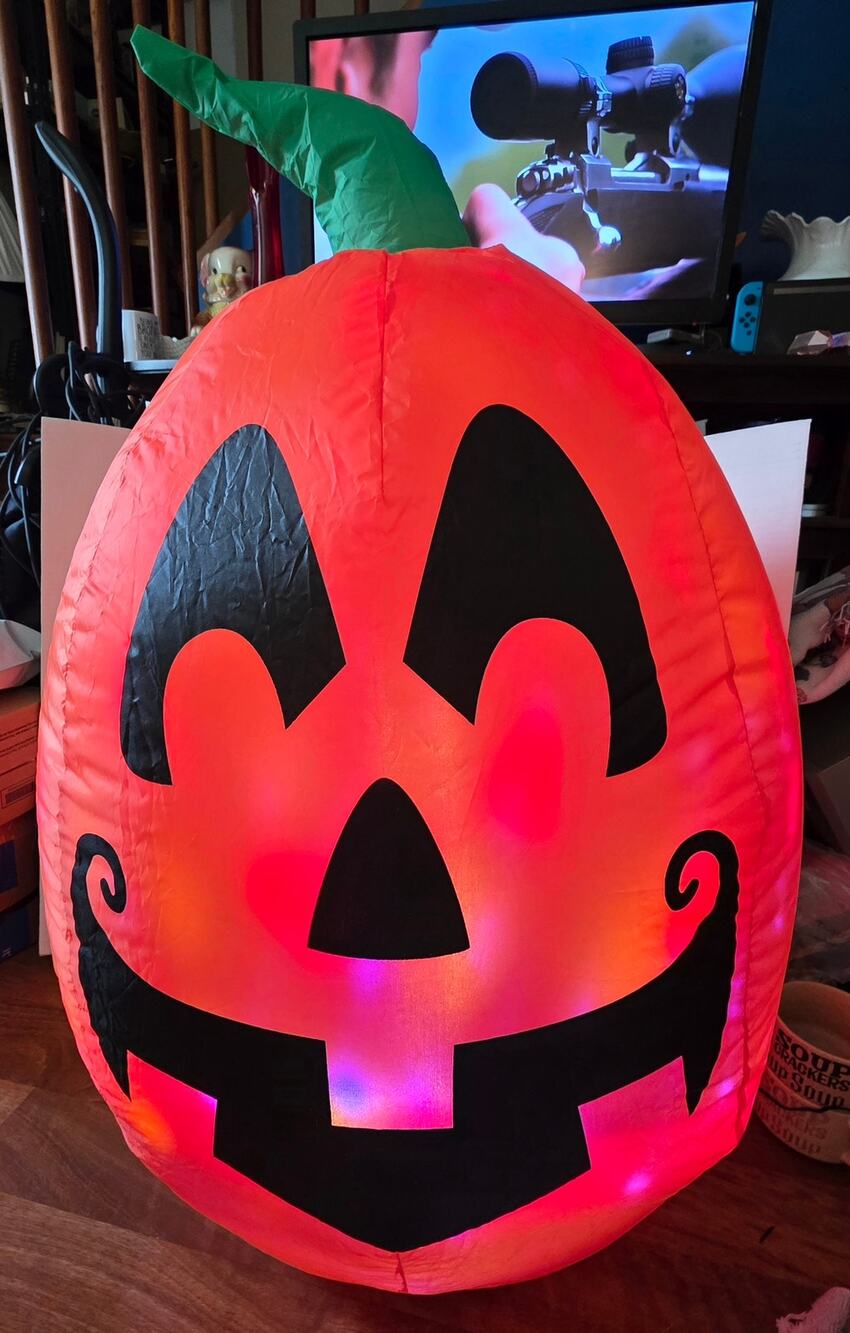 3 Ft Lighted Inflatable Orange Pumpkin Halloween Yard Decor Blow Up Plug In